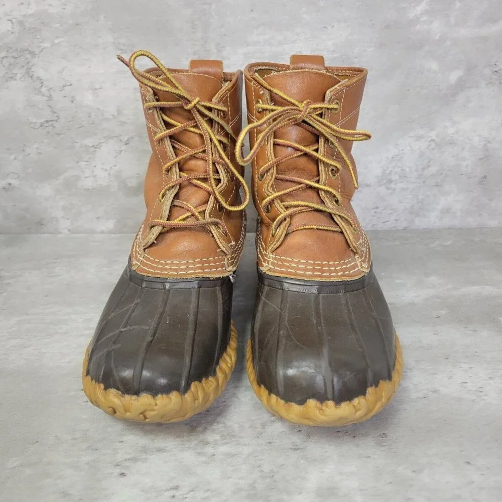 Vintage LL Bean‎ Boots Womens 7 Brown Maine Hunting Shoe Unlined Leather Duck